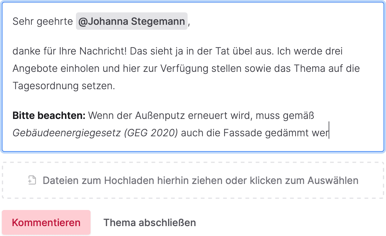 Neuer Kommentar als Antwort auf Thema