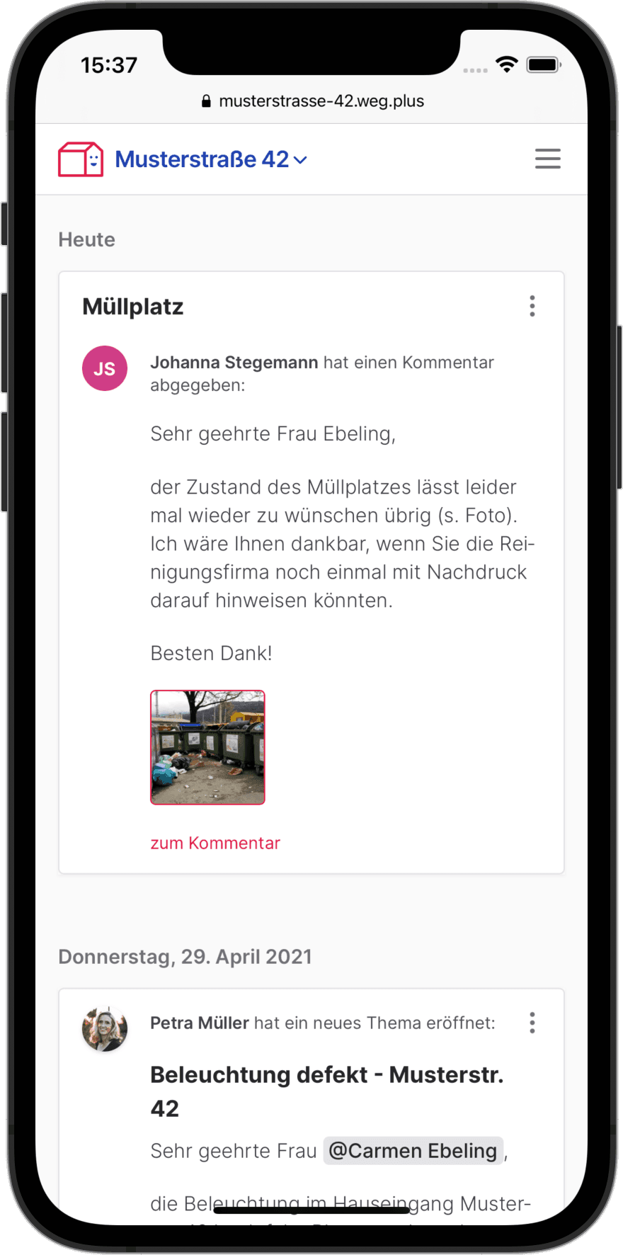 WEG+ Mobile Screenshot